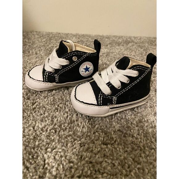 Baby Converse Black Crib Shoe size 1 - Picture 3 of 6